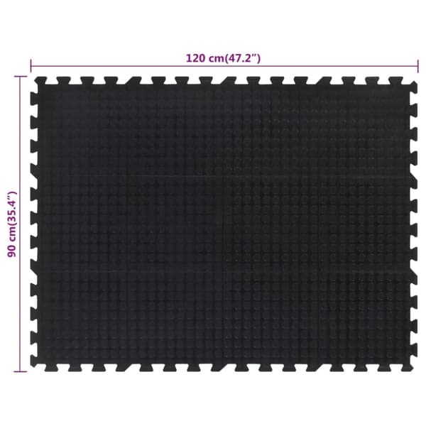 vidaXL gulvmåtte 90x120 cm 12 mm gummi sort