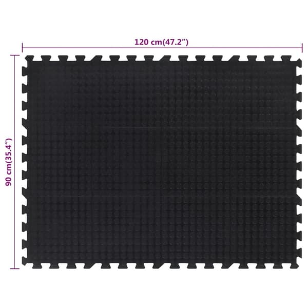 The Living Store Golvplatta gummi svart 12 mm 90x120 cm -  Mattor för träningsutrustning