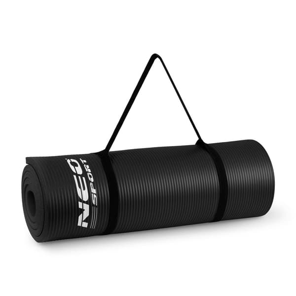 Tjock träningsmatta 183 x 60 cm Neo-Sport - 192300 svart