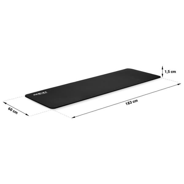 Tjock träningsmatta 183 x 60 cm Neo-Sport - 192300 svart