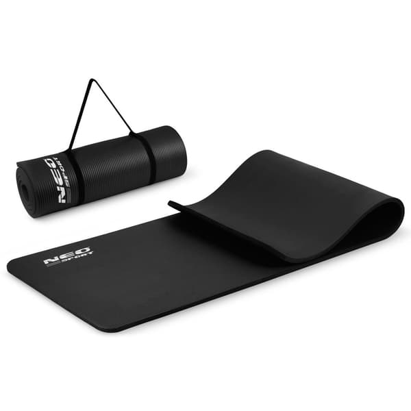 Tjock träningsmatta 183 x 60 cm Neo-Sport - 192300 svart