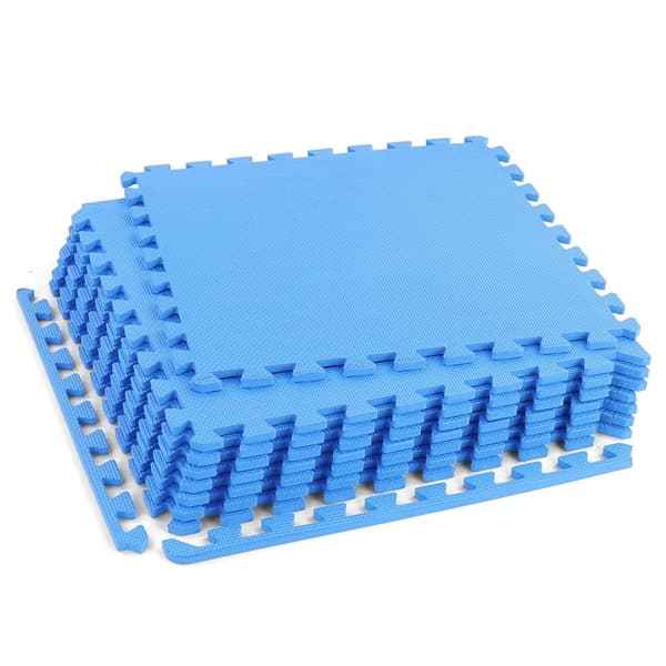 RAMROXX 8 kpl siniset EVA vaahto lattialaatat, 50x50cm, 10mm paksu, palapeli-liitos