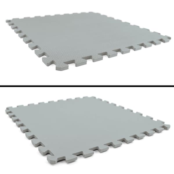 RAMROXX Sportgulvfliser - 8 Stk, 50x50 cm, 10 mm Tykkelse, Grå EVA Skum til Hjemmetræning
