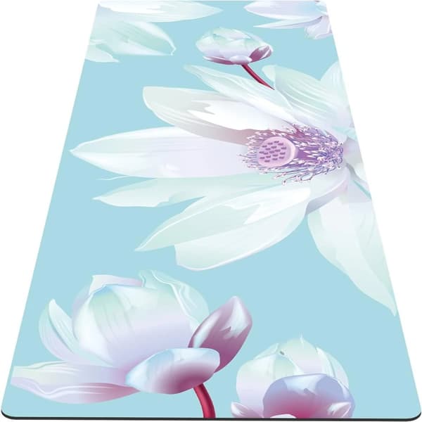 Yoga Matta, Halkfri Yta, Miljövänligt Material,Blomma-C