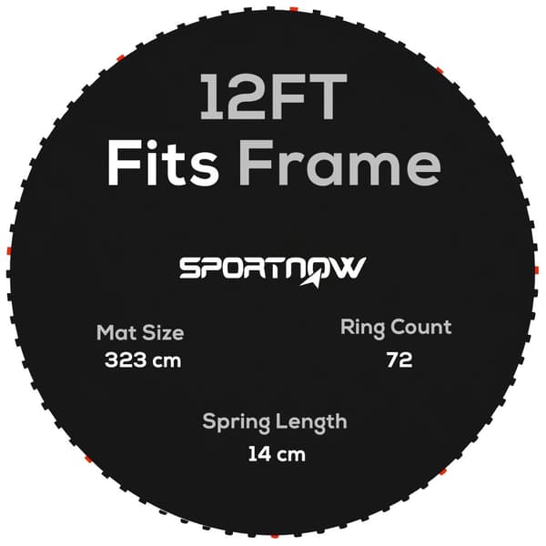 Springboard Erstatningsmåtte, 323 cm Diameter, 72 Ringantal, 14 cm Fjedrlængde,sort