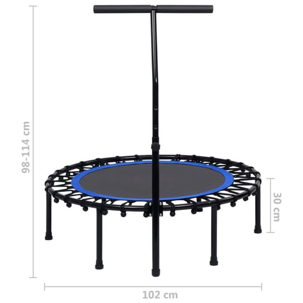 vidaXL Fitness trampoliini kahvalla 102 cm
