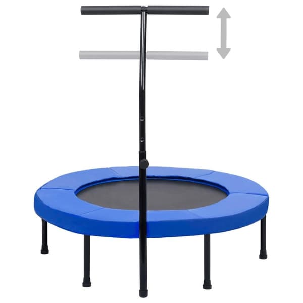 vidaXL fitnesstrampolin med håndtag og sikkerhedspude 102 cm