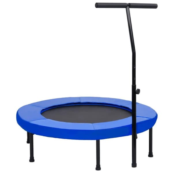 vidaXL fitnesstrampolin med håndtag og sikkerhedspude 102 cm
