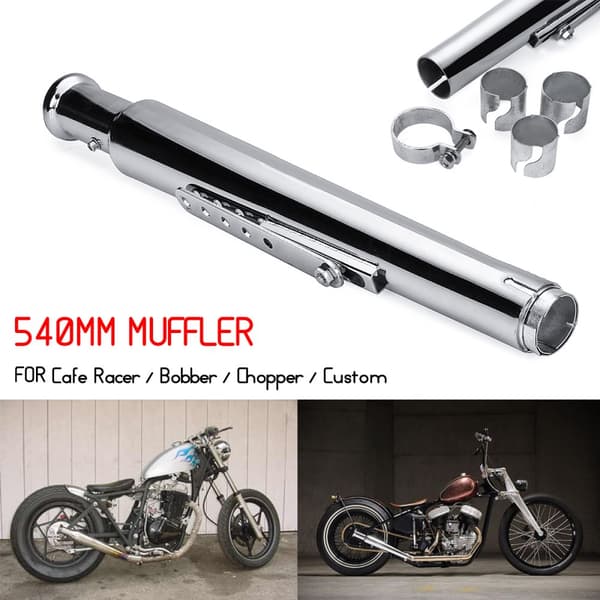 54cm Motorcykel Avgasdämpare Rör aus Chrome med Reducer För Bobber Choppe