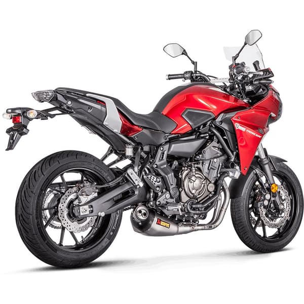 Akrapovic Full Line -järjestelmä Racing Titanium&carbon Tracer 700/xsr 700/mt-07/fz-07 Ref:s-y7r5-hegeh Hopeinen