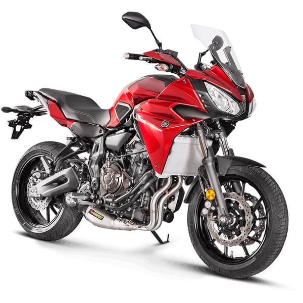 Akrapovic Full Line -järjestelmä Racing Titanium&carbon Tracer 700/xsr 700/mt-07/fz-07 Ref:s-y7r5-hegeh Hopeinen
