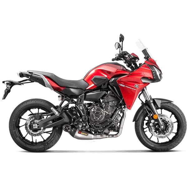 Akrapovic Full Line -järjestelmä Racing Titanium&carbon Tracer 700/xsr 700/mt-07/fz-07 Ref:s-y7r5-hegeh Hopeinen