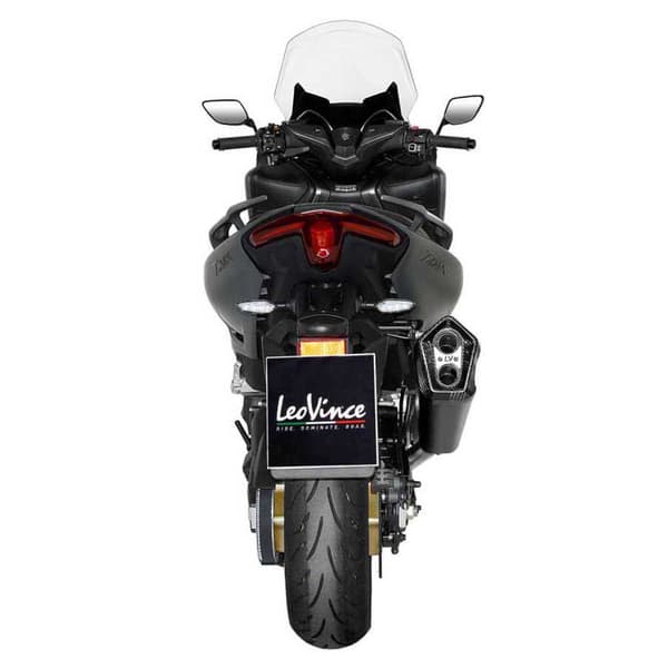Leovince Homologeret Rustfrit Stål Og Kulstof Full Line System Lv-12 Black Edition Yamaha T-max 560/tech Max 20-22 Ref:15305b Søvfarvet
