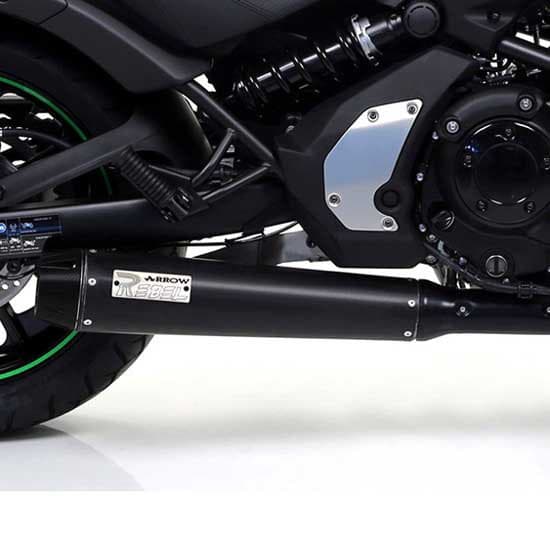 Arrow Med Kulfiber Endedæksel Kawasaki Vulcan Rebel 650 ´17-20 Lyddæmper Søvfarvet