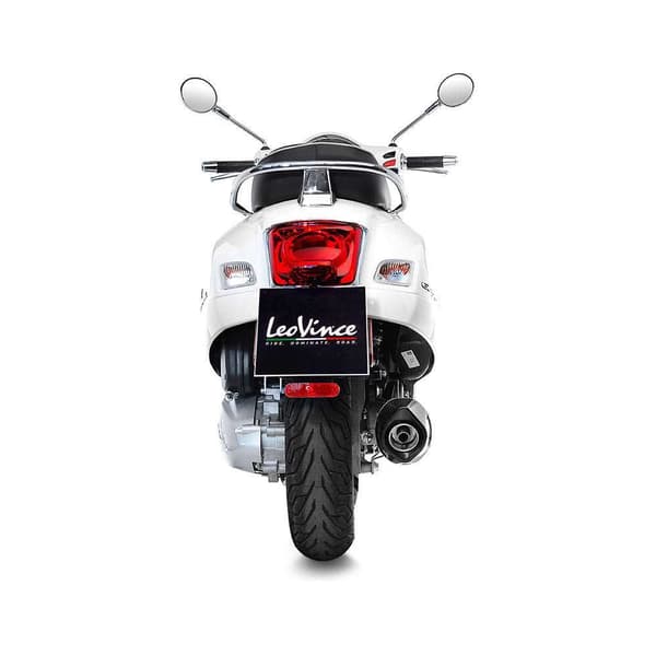 Leovince Homologeret Lyddæmper I Rustfrit Stål Og Kulstof Nero Vespa Gts 300 Hpe/super/sei Giorni 19-20 Ref:14059 Søvfarvet