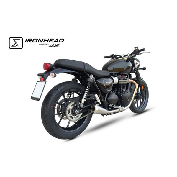 Ixil Homologeret Kegle Lyddæmper I Rustfrit Stål Ironhead Triumph Street Cup/street Twin 16-20 Søvfarvet