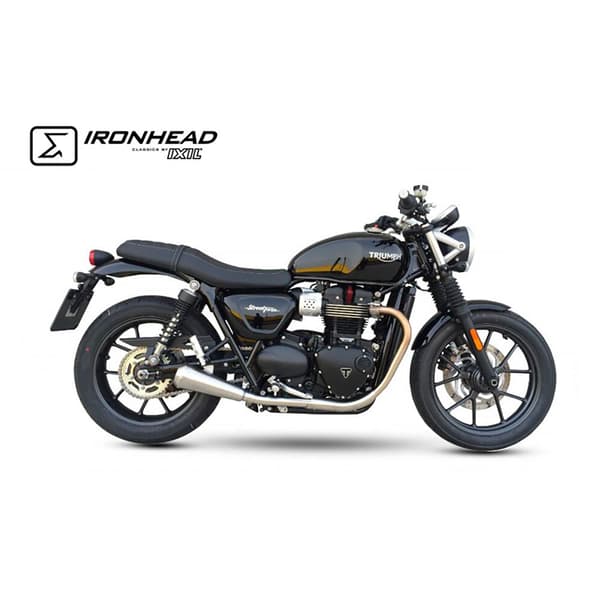 Ixil Homologeret Kegle Lyddæmper I Rustfrit Stål Ironhead Triumph Street Cup/street Twin 16-20 Søvfarvet