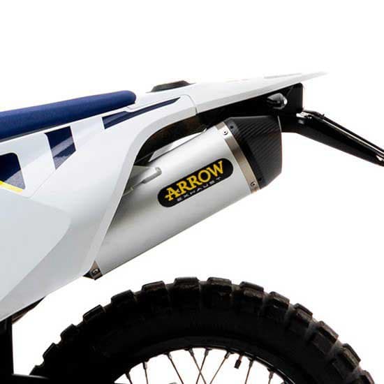 Arrow Alumiini Hiilipäätykorkilla Husqvarna Race-tech 701 Enduro/supermoto ´17-23 Äänenvaimennin Hopeinen