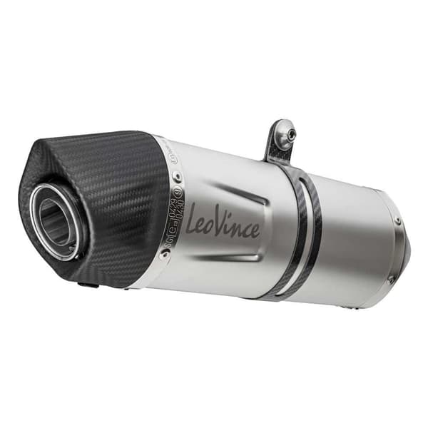 Leovince Homologoitu Ruostumattomasta Teräksestä Ja Hiilestä Valmistettu äänenvaimennin Lv One Evo Benelli Trk 502 X 18-22 Ref:14281e Hopeinen