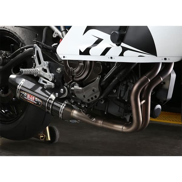 Yoshimura Usa Ikke Homologeret Rustfrit Stål Og Carbon Full Line System Race Series R-77 Works Finish Mt 07 14-21/yzf R7 22 Søvfarvet