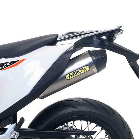 Arrow Alumiini Hiilipäätykorkilla Ktm Race-tech 690 Smc R/690 Enduro R ´19-21 Äänenvaimennin Hopeinen