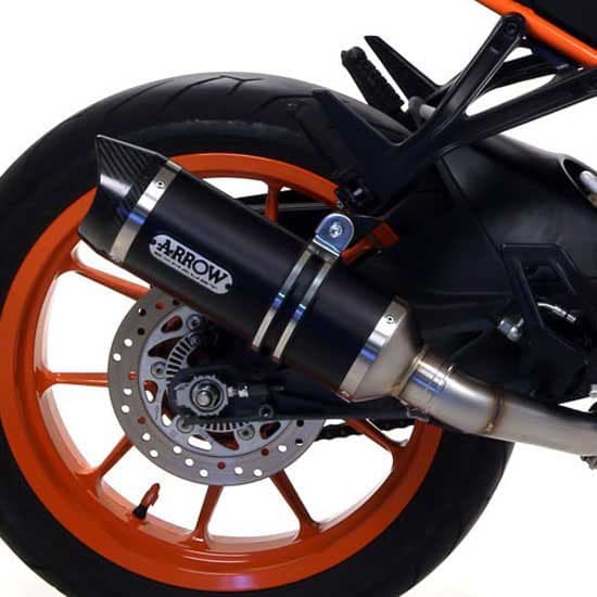 Arrow Thunder Aluminium Dark With Carbon End Cap Ktm Rc 390 ´17-20 Homologeret Lyddæmper Søvfarvet Homologated