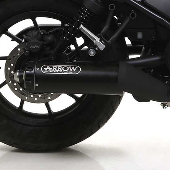 Arrow Rebel With Aluminium Dark End Cap Honda Cmx 500 Rebel ´17-21 Homologeret Lyddæmper Søvfarvet Homologated