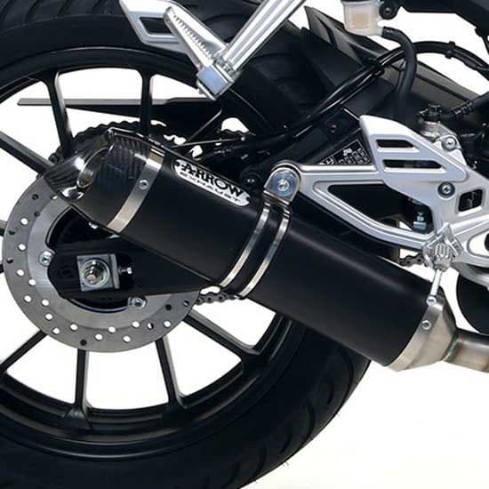Arrow Street Thunder Aluminium Dark With Carbon End Cap Yamaha Yzf-r 125 ´19-22 Hyväksytty äänenvaimennin Hopeinen Homologated
