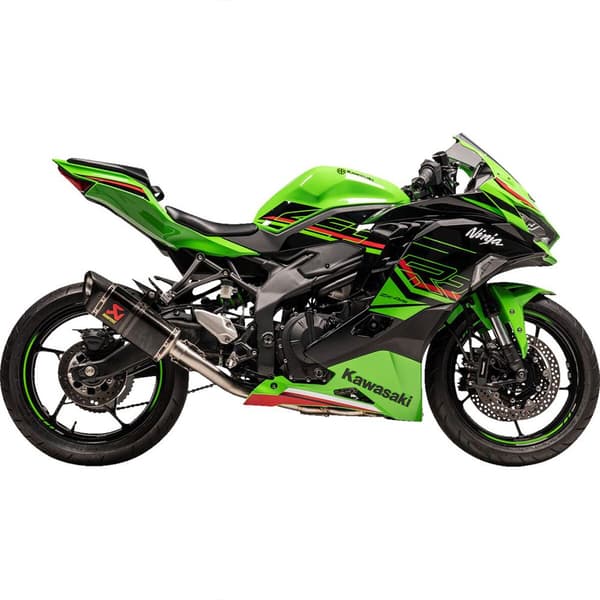 Akrapovic Kawasaki Zx-4r Stainless Steel/carbon Ikke-homologeret Fuldt Linjesystem Grøn Not Homologated