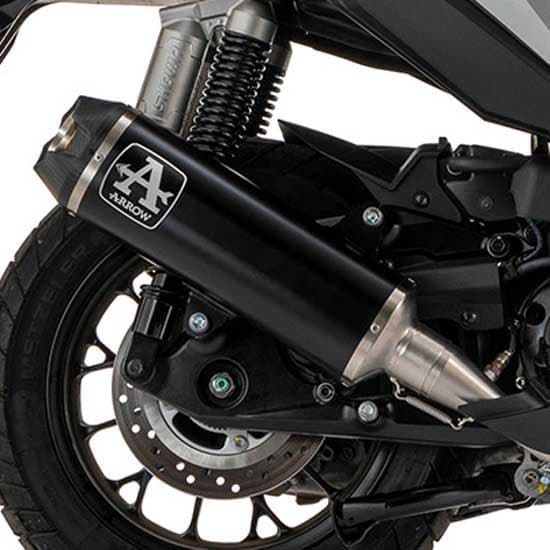 Arrow Indy Race Aluminium Dark With Carby End Cap Honda Adv 350 ´22 Hyväksytty äänenvaimennin Hopeinen Homologated