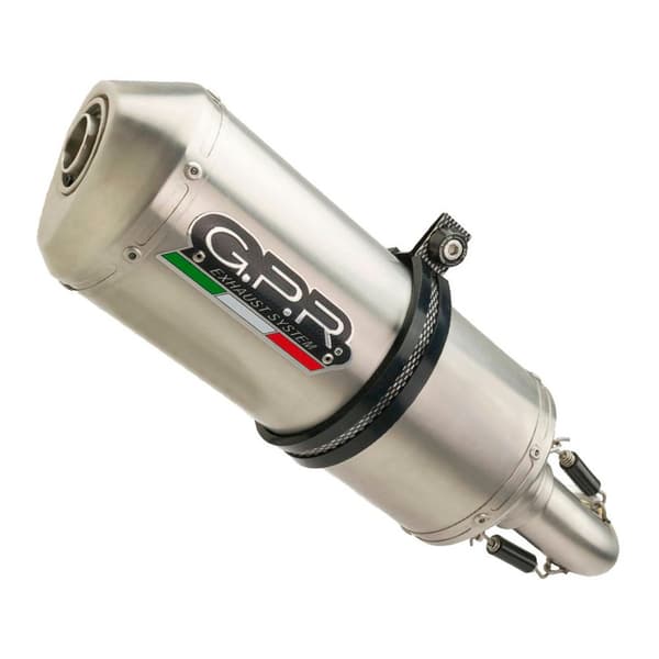 Gpr Exhaust Systems Satinox Moto Guzzi Stelvio 1200 8v 11-17 Stainless Steel Homologeret Lyddæmper Gylden Homologated