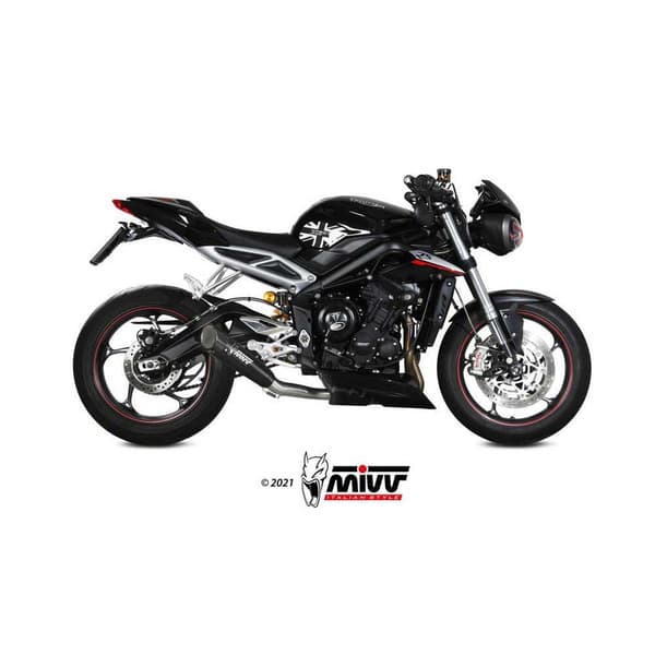 Mivv X-m5 Triumph Street Triple R/s/rs 2017-23 T.019.sc5b Ikke-homologeret Slip-on Lyddæmper Søvfarvet Not Homologated