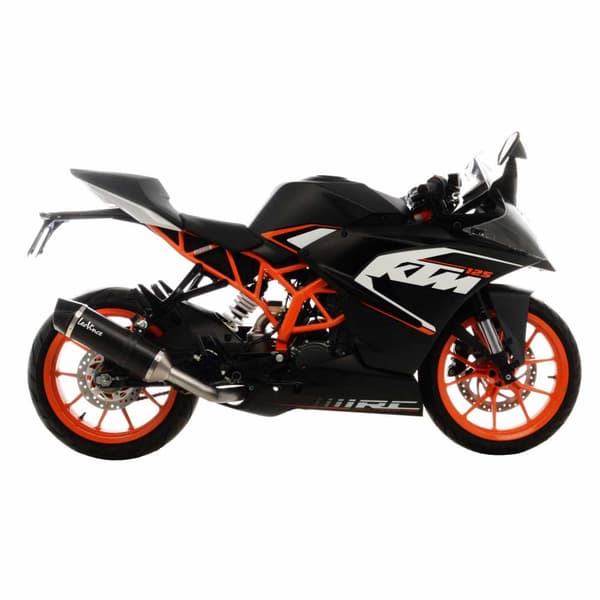 Leovince Sbk Lv One Evo Ktm Rc 125 15-16 Ref:14168e Cabon Icke-godkänd Ljuddämpare Silver Not Homologated