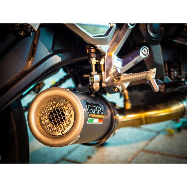 Gpr Exhaust Systems M3 Black Titanium Triumph Trident 660 2021-2024 E5 Round Low Icke-homologiserat Komplett Avgassystem Silver Not Homologated