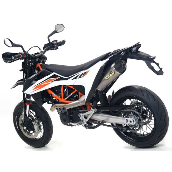 Arrow Race-tech Titanium With Carbon End Cap Ktm 690 Smc R / 690 Enduro R ´19-21 Ei-hyväksytty äänenvaimennin Hopeinen Not Homologated