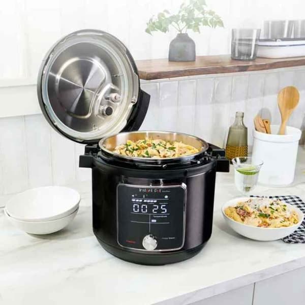 Instant Duo Plus 6 liter med WhisperQuiet Quiet Multicooker, 5,7 liters tryckkokare – svart – rostfritt stål -1000W - 25