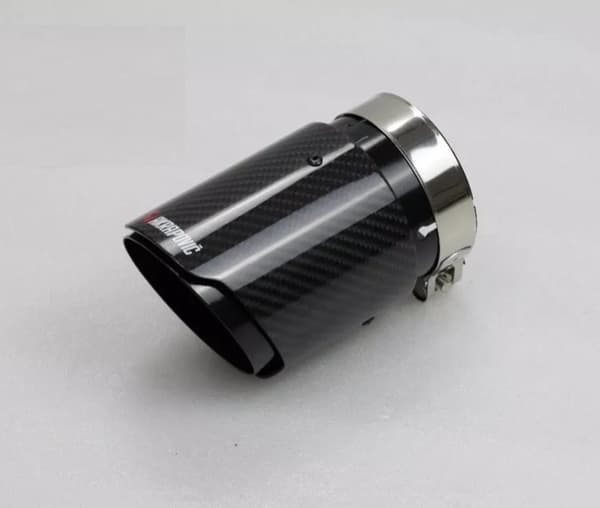 1x Akrapovic Carbon Fibre Gloss Black Exhaust Tip 3″ Inch Universal Direct Fit