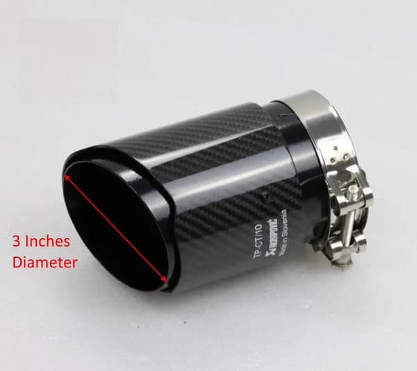 1x Akrapovic Carbon Fibre Gloss Black Exhaust Tip 3″ Inch Universal Direct Fit