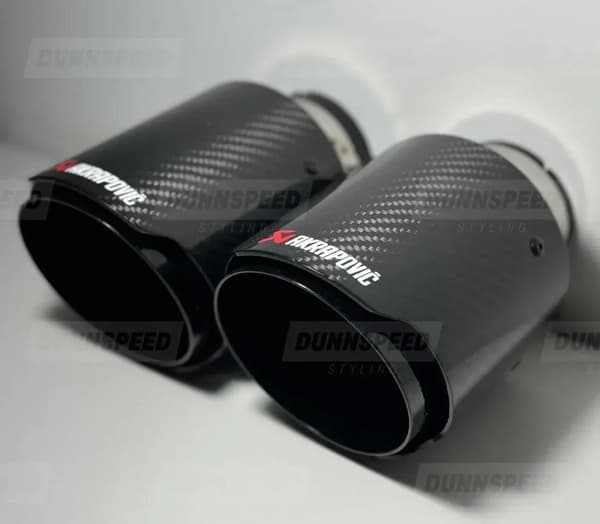 1x Akrapovic Carbon Fibre Gloss Black Exhaust Tip 3″ Inch Universal Direct Fit