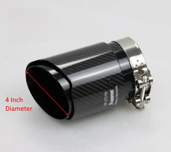 1x Akrapovic Carbon Fibre Gloss Black Exhaust Tip 4″ Inch Universal Direct Fit