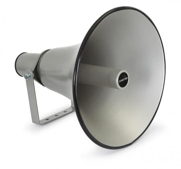 OUTLET Klaxon PA Fonestar TI-14 med 100V linjetransformator, effekt 25W, aluminiumsmaterial, grå färg, vinkeln av co