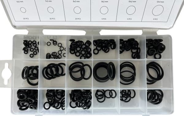 ROOKS GUMMI O-RINGSET 18 TYPER, 225 DELAR, 3-25 MM