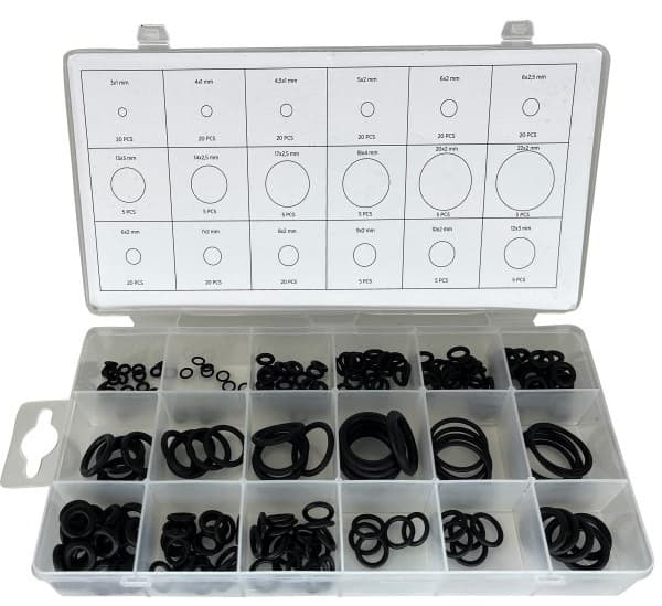 ROOKS GUMMI O-RINGSET 18 TYPER, 225 DELAR, 3-25 MM