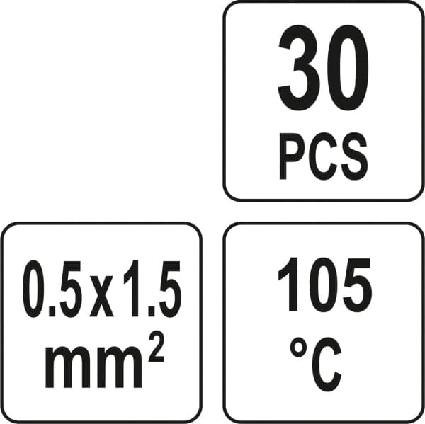 YATO KRYMPBART SLANG MED TENN, 0,5-1,5 MM2, 30 ST.