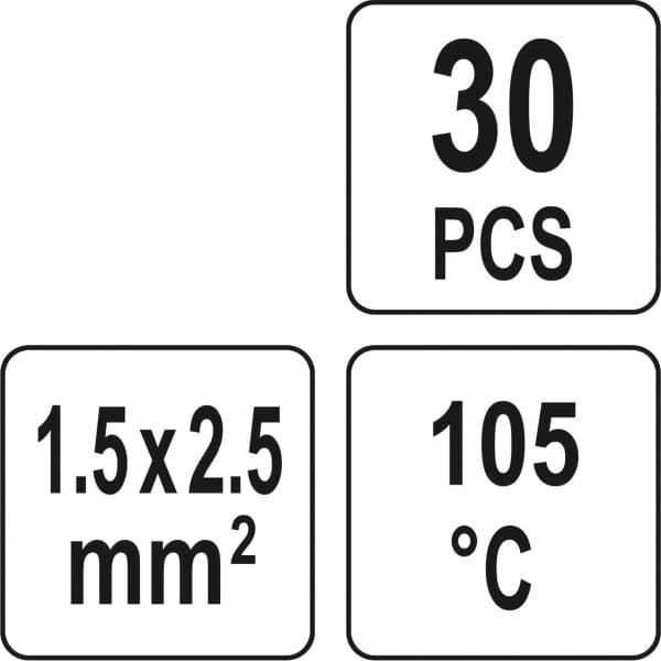 YATO KRYMPESLANGE MED BLIKKEN, 1,5-2,5MM2, 30 STK.