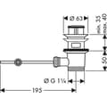 Miniatyrbild 2 av 2: Hansgrohe Avloppssats med vinklad spak - 94139000
