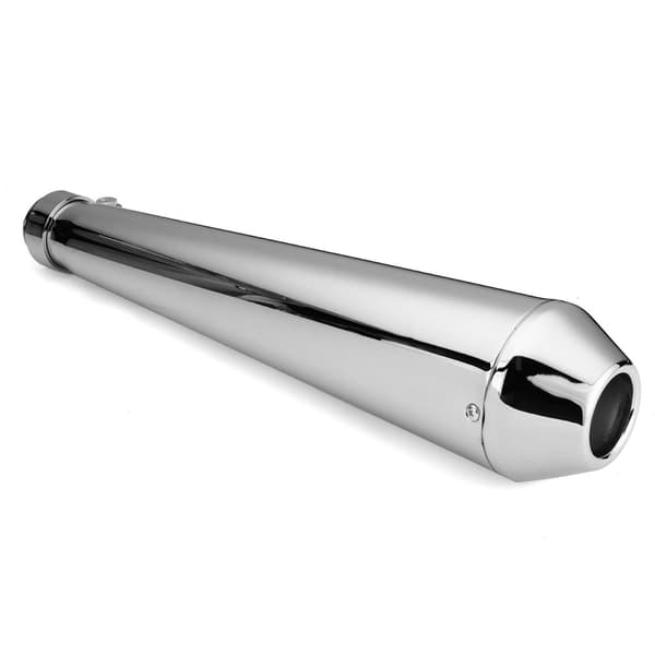 Universal Motorcykel Avgasdämpare – Silver, 44.5cm, 3 Reduktionshylsor (35/39/43mm)