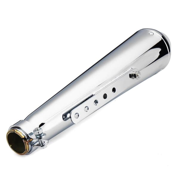 Universal Motorcykel Avgasdämpare – Silver, 44.5cm, 3 Reduktionshylsor (35/39/43mm)
