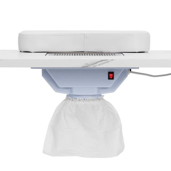 Nagelbord - Med utsug - Marmorerat / gyllene - 3 lådor - Handstöd - physa