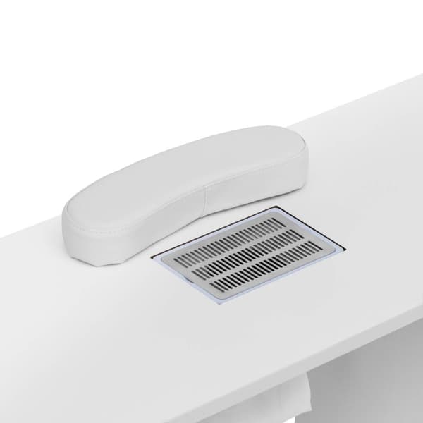 Nagelbord - Med utsug - Vitt / silver - 3 lådor - Handhylla - physa